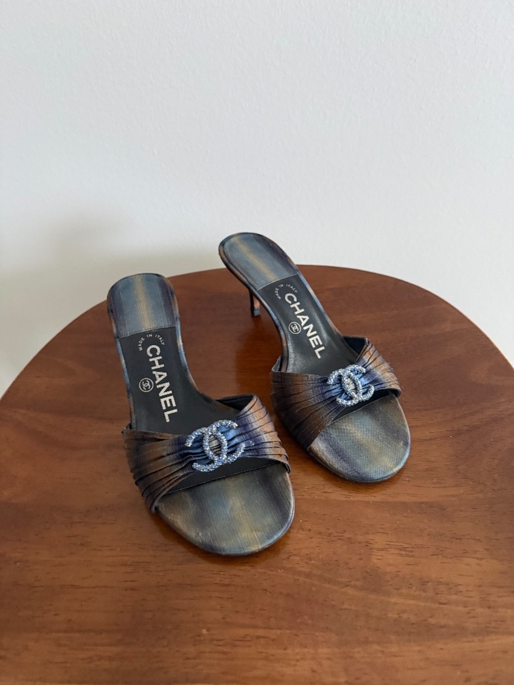 Vintage CHANEL Crystal CC Logo Heels | Euro 38